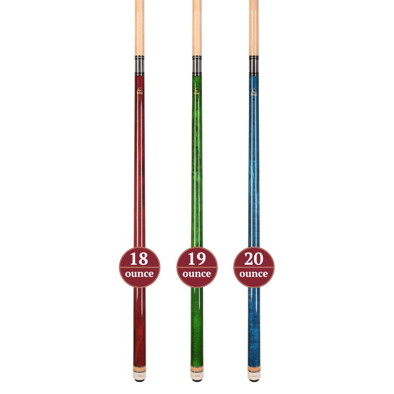 ASKA Set of Wrapless 2-Piece Billiard Pool Cues L3, 58" Hard Rock Canadian Maple, 13mm Hard Le Pro Tip, Mixed Weights and Colors (Set of 3 Sticks) - Image 3
